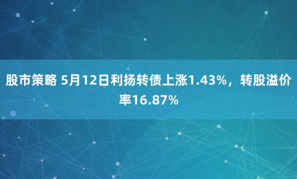 股市策略 5月12日利扬转债上涨1.43%，转股溢价率16.87%